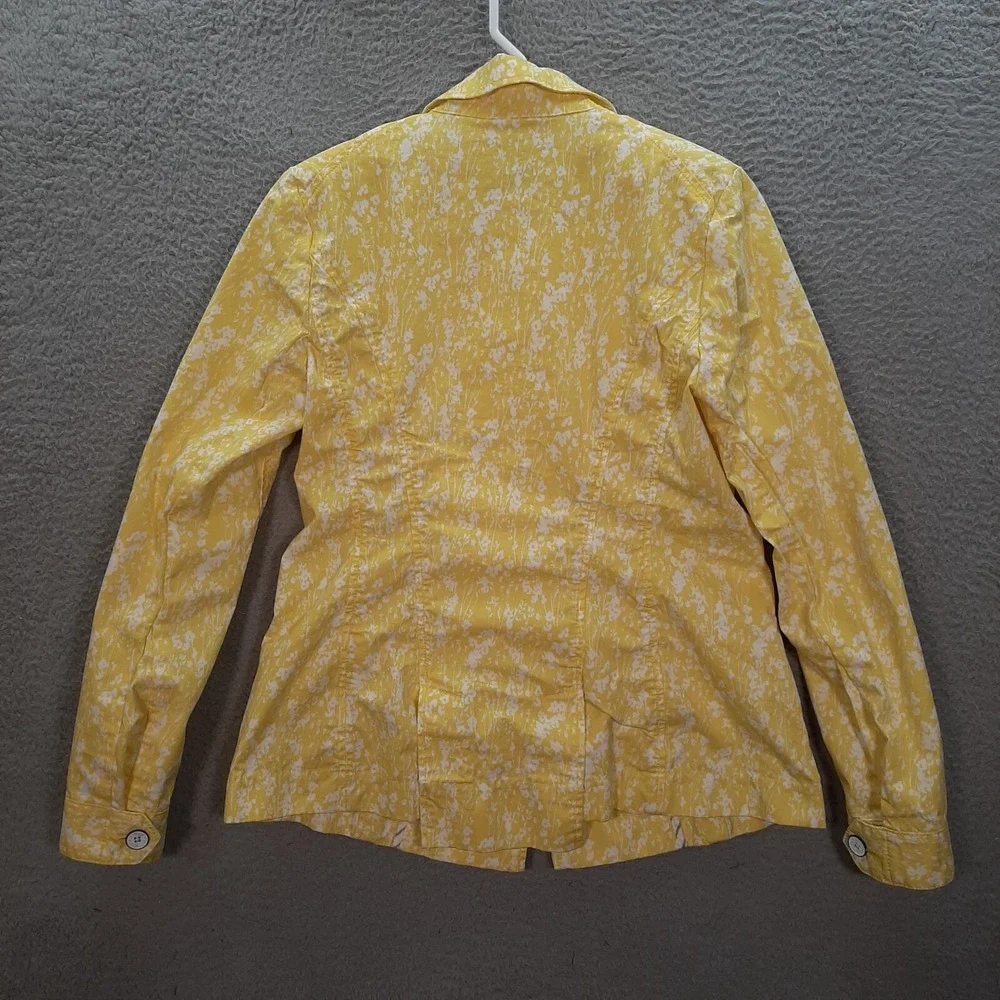 Cabi Jacket Womens Small Daisy Spring Yellow Floral Field Jacket‎ Preppy Casual